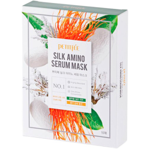 Маска для обличчя із протеїнами шовку Petitfee Silk Amino Serum Mask 10 х 25 г (8809508850030) краща модель в Черкасах