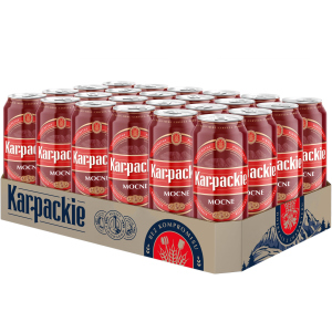 Упаковка пива Karpackie Mocne светлое фильтрованное 6.8% 0.5 л х 24 шт (5900535000696G) ТОП в Черкассах