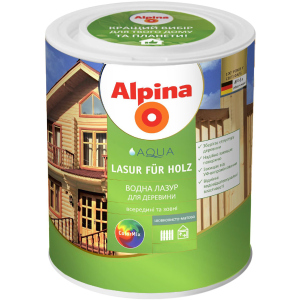 Лазур Alpina Aqua Lasur Fur Holz шовковисто-матовий 0.75 л Прозорий (930375) ТОП в Черкасах