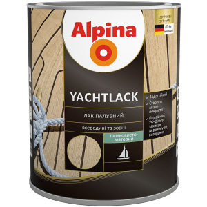 Лак палубный Alpina Yachtlack шелковисто-матовый 0.75 л Прозрачный (948103986) в Черкассах