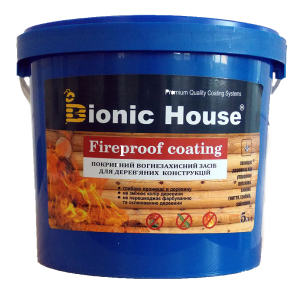 Вогнезахисна фарба для дерева Bionic House "Fireproof coating" 5кг краща модель в Черкасах