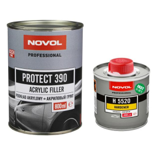 Акриловий ґрунт Novoll Protect 390 4+1 0.8л + затверджувач 0.2л Сірий краща модель в Черкасах