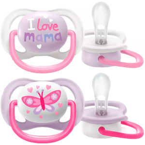 Пустышка ортодонтическая Philips Avent Ultra Air I love... для девочек 0-6 месяцев SCF080/02 (8710103949213) в Черкассах