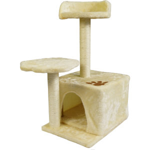 Когтеточка Supretto для котів з будиночком і лежанкою Бежева (2000100060803) краща модель в Черкасах