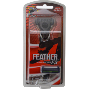 Станок для бритья Feather F3 Кассетный + 2 запасных лезвия (4902470463407) ТОП в Черкассах