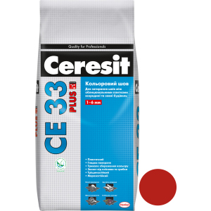 Затирка для швів Ceresit CE33 Plus 136 2 кг (мішок) Червона (CR2122764) краща модель в Черкасах