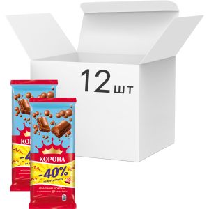 Упаковка шоколада Корона молочного пористого (80 г + 80 г) х 12 шт (7622210662897) краща модель в Черкасах
