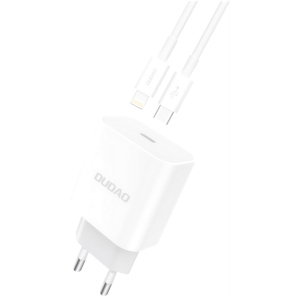 Зарядний пристрій Dudao Power Port PD A8EUset 20W Type-C з кабелем Type-C Lightning White (QT-DudaoA8EUset) ТОП в Черкасах