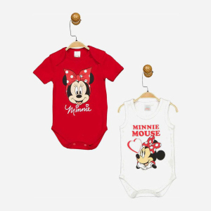 Боді Disney Minni Mouse MN17359 74-80 см 2 шт Біло-червоне (8691109875792) краща модель в Черкасах