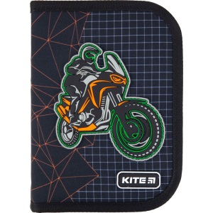 Пенал з наповненням Kite Education Motocross 1 відділення 2 відвороти Чорний (K21-622H-2) в Черкасах