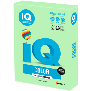 Бумага офисная IQ Color MG28 A3 80 г/м2 500 листов Зеленая (9003974402727) лучшая модель в Черкассах