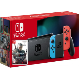 Nintendo Switch Neon Blue-Red (Upgraded version) + Игра The Witcher 3: Wild Hunt Complete Edition (русская версия) ТОП в Черкассах