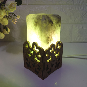 Соляна лампа EcoDecorLamp Прямокутник у дереві Метелики маленький краща модель в Черкасах