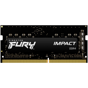 Оперативна пам'ять Kingston Fury SODIMM DDR4-3200 16384MB PC4-25600 Impact Black (KF432S20IB/16) в Черкасах