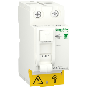 Дифференциальный выключатель нагрузки Schneider Electric RESI9 40 A, 100 мА, 2P, тип АС лучшая модель в Черкассах