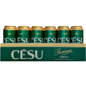 Упаковка пива Cēsu Premium Green Gluten-free Lager безглютенове світле фільтроване 4.7% 0.5 л х 24 шт (4750142004058) в Черкасах