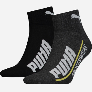 Набір шкарпеток Puma Men Logo Quarter 2p 102002001-021 39-42 р 2 пари Сірий (8718824798677) в Черкасах