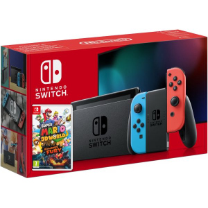 Nintendo Switch Neon Blue-Red (Upgraded version) + Гра Super Mario 3D World + Bowser's Fury (російська версія)