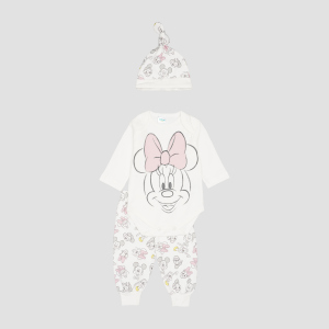 купити Комплект (боді+штанці+шапочка) Disney Minnie Mouse MN16079 68-74 см Білий (8691109822451)