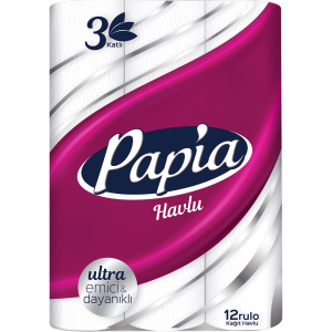 Бумажные полотенца Papia 3 слоя 12 рулонов (8690536011001) в Черкассах
