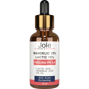 хорошая модель Пилинг для лица Jole Mandelic 10%+ Lactic 10% Peeling pH 3.5 с миндальной и молочной кислотами 30 мл (4820243881336)