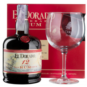 Ром El Dorado 12 YO 0.7 л 40% з одним келихом у подарунковій упаковці (8715151128597) краща модель в Черкасах