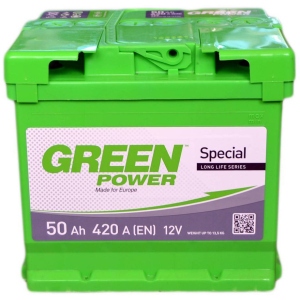 Автомобильный аккумулятор Green Power 50 Ah (+/-) Euro (420EN) (22354) ТОП в Черкассах