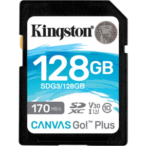 Kingston SDXC 128 ГБ Canvas Go! Plus Class 10 UHS-I U3 V30 (SDG3/128 ГБ) в Черкасах