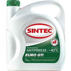 Антифриз Sintec Euro G11 -40°C 3 кг Зелений (990465) краща модель в Черкасах