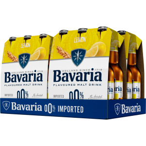 Упаковка напитка солодового газированного безалкогольного Bavaria malt Lemon светлое фильтрованное 0% 0.33 л х 24 шт (8714800019910) надежный