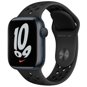 Смарт-годинник Apple Watch Series 7 Nike GPS 41mm Midnight Aluminium Case with Anthracite/Black Nike Sport Band (MKN43UL/A) ТОП в Черкасах