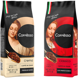 Набор кофе в зернах Coffesso Classico 500 г + Coffesso Crema 500 г (2300000010107) в Черкассах