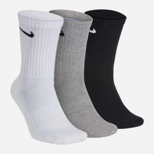 Набор носков Nike U Nk Everyday Cush Crew 3Pr SX7664-901 34-36 (S) 3 пары Черный/Белый/Серый (888407233906) лучшая модель в Черкассах