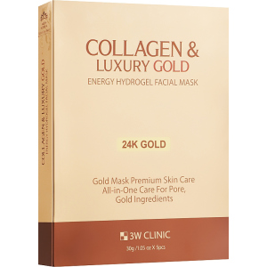 Гидрогелевая маска для лица 3W Clinic Collagen & Luxury Gold Energy Hydrogel Facial Mask с золотом 30 г (8809389033584) в Черкассах