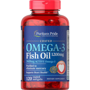 Натуральна добавка Puritan's Pride Omega-3 Fish Oil 1200 мг 100 капсул (025077133260) краща модель в Черкасах