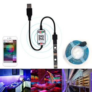 USB LED RGB лента подсветки телевизора с Bluetooth управлением 2 метра лучшая модель в Черкассах