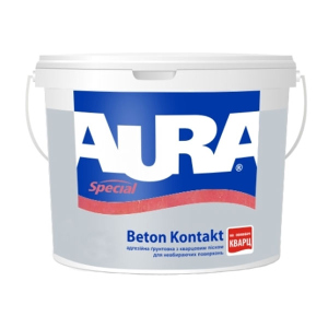 Грунтовка адгезионная Aura Beton Kontakt Розовый 2,85 л - с кварцевым песком для невпитывающих поверхностей в Черкассах