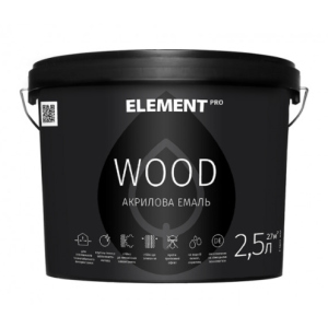 Аква-антисептик для дерева ELEMENT PRO WOODSTAIN, 2,5 л БІЛИЙ краща модель в Черкасах