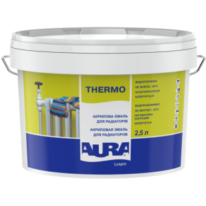 Эмаль для радиаторов Aura Luxpro Thermo 2,5 л, белая - акриловая водоразбавимая полуматовая колеруется