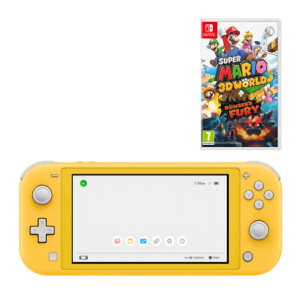 Набір Консоль Nintendo Switch Lite 32GB Yellow Новий + Гра Super Mario 3D World + Bowser's Fury Nintendo Switch Російські Субтитри Новий рейтинг