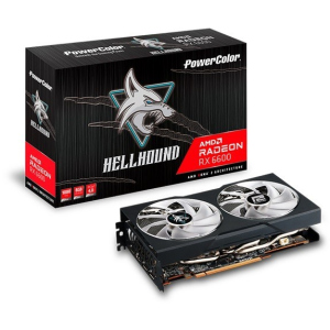 Відеокарта Видеокарта PowerColor, Radeon RX 6600, Hellhound, 8Gb GDDR6, 128-bit, HDMI/3xDP, 2491/14000 MHz, 8-pin (AXRX 6600 8GBD6-3DHL)