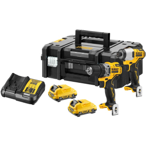 Набор из двух инструментов бесщеточных DeWalt 12 В XR Li-lon, 3 Ач, чемодан, 2 аккумулятора и зарядное устройство (DCK2110L2T)