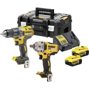 Набор из двух инструментов бесщеточных DeWalt 18 В XR Li-lon, 5 Ач, чемодан, 2 аккумулятора и зарядное устройство (DCK2077P2T) в Черкассах