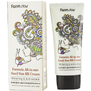 Многофункциональный ББ-крем Farmstay Formula All-In-One Snail Sun BB Cream SPF50+ PA+++ с экстрактом улитки 50 г (8809297384303) ТОП в Черкассах