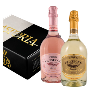 Подарунковий набір Astoria дві пляшки BUTTERFLY Prosecco Rose D.O.C рожеве екстра-сухе 0.75 л 11% + BUTTERFLY Prosecco Treviso D.O.C біле екстра-сухе 0.75 л 11% (80039050459) надійний