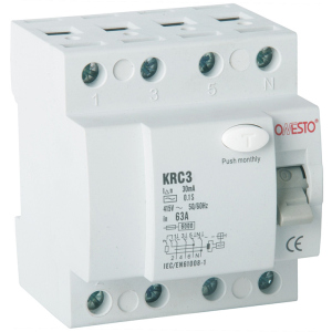 Дифференциальное реле ONESTO 3п+N 25А RCD 30mA тип AC (KRC3) (6990150204110) в Черкассах