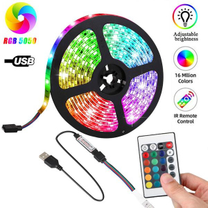 Світлодіодна стрічка RGB LED підсвічування, працює від USB для телевізора та монітора з пультом 5 метрів в Черкасах