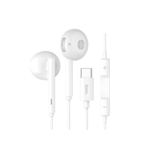 Наушники Hoco L10 Acoustic Type-C wired earphones with mic White ТОП в Черкассах