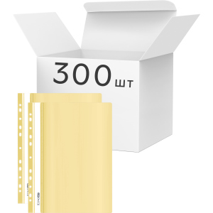 Упаковка папок-скоросшивателей Economix А4 с перфорацией, фактура "глянец" 120/160 мкм 300 шт Пастельно желтых (E31510-85)