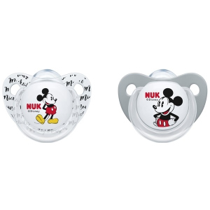 Пустышка Nuk Trend Disney Mickey c 6 месяцев 2 шт Серая с белым (4008600312994) надежный